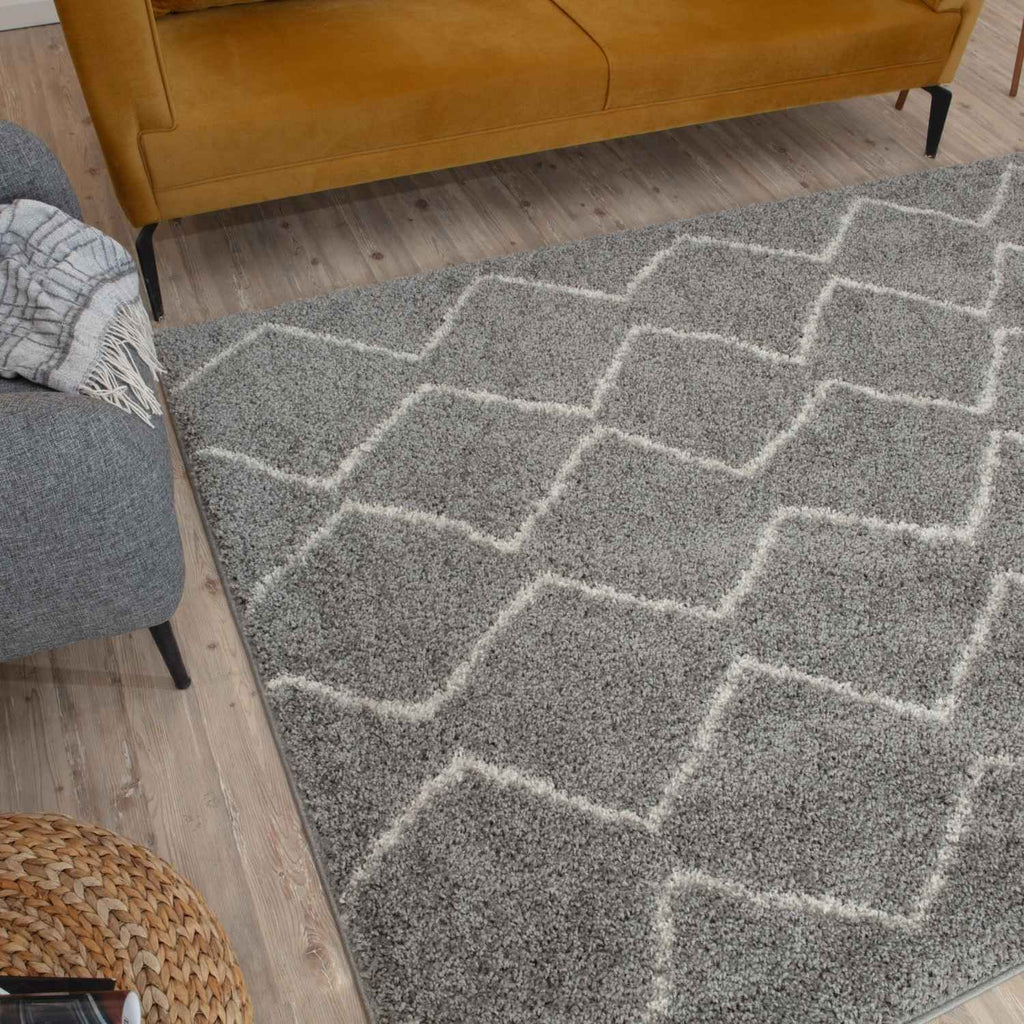 Moroccan Grey Shaggy Rug