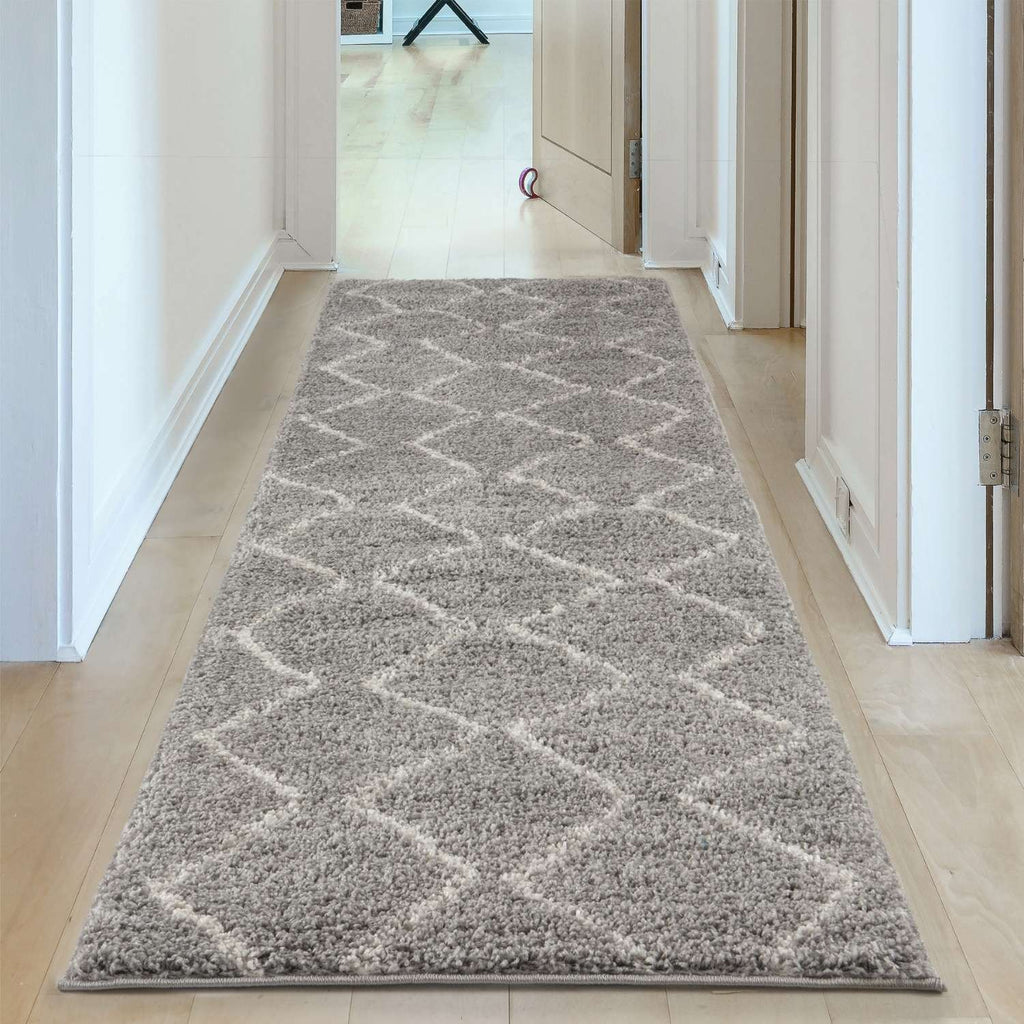 Moroccan Grey Shaggy Rug
