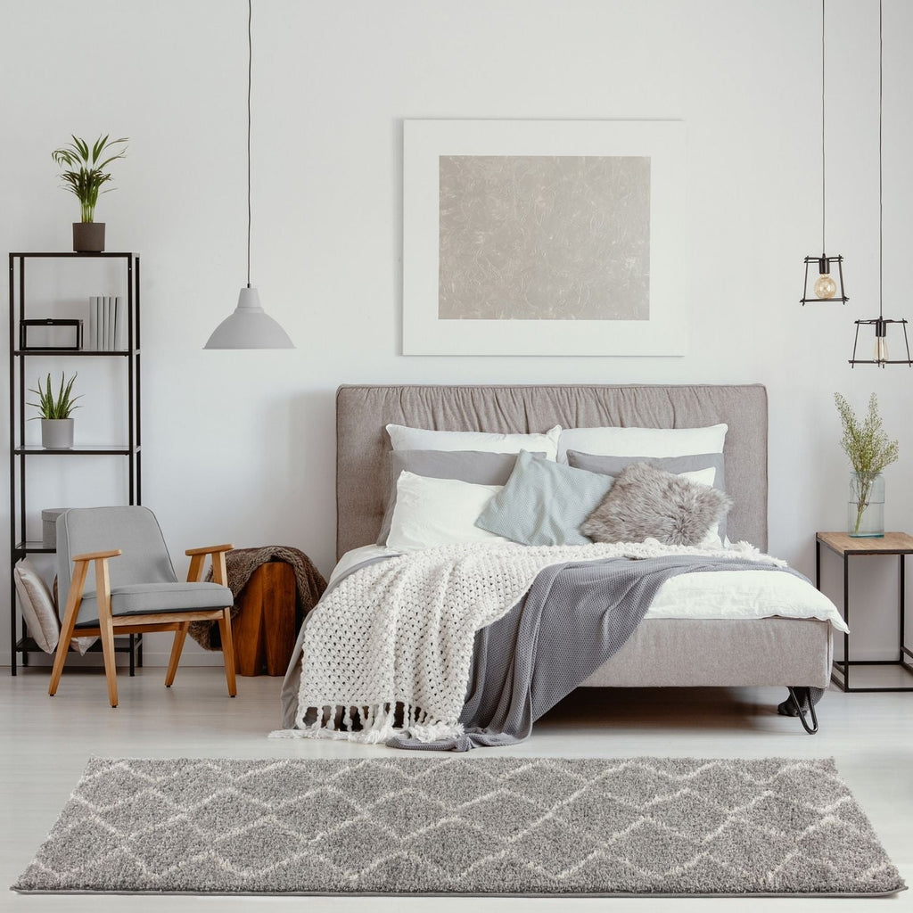 Moroccan Grey Shaggy Rug