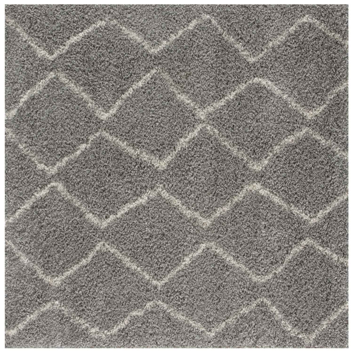 Moroccan Grey Shaggy Rug 120X120 cm