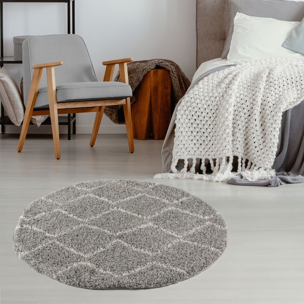 Moroccan Grey Shaggy Rug