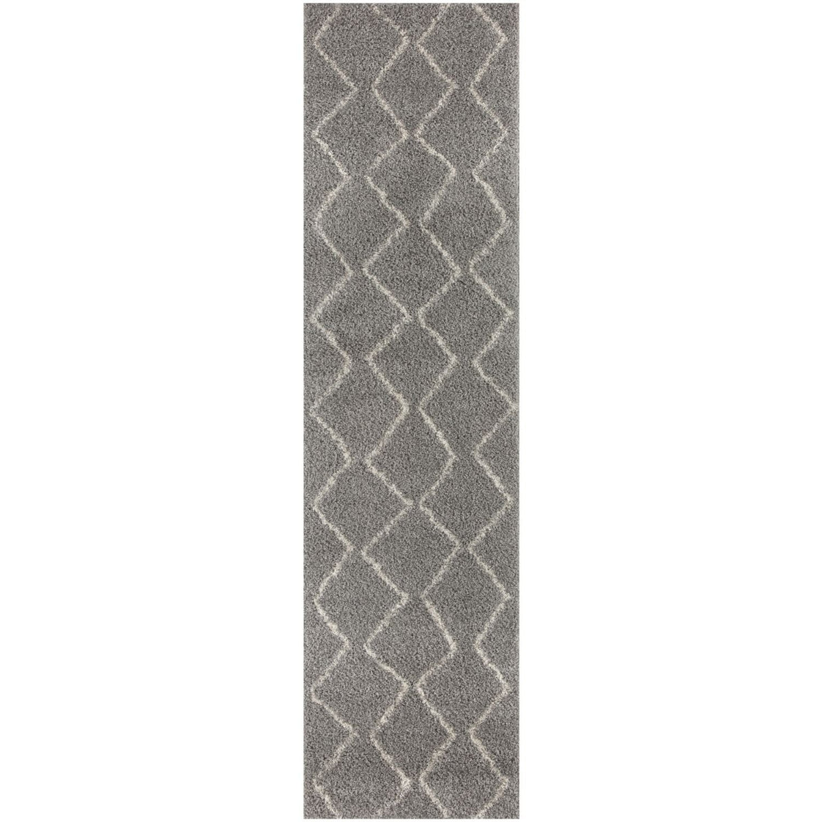 Moroccan Grey Shaggy Rug 80X300 cm