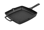 Cast Iron Griddle Pan - Pre Seasoned Square Cast Iron Pan 25cm, Induction suitable, BBQ & Oven Safe, Toxin Free Cast Iron Skillet