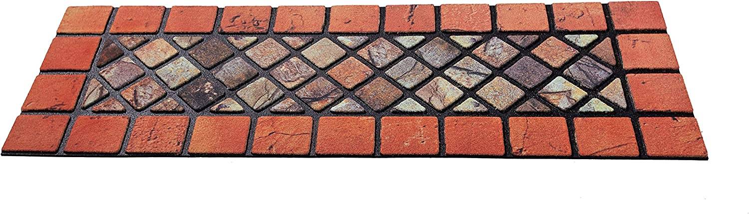 Eco-Friendly Recycled Rubber Step Mat - Red Border