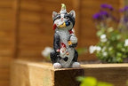 Resin Cat Eating Gnome Garden Ornament
