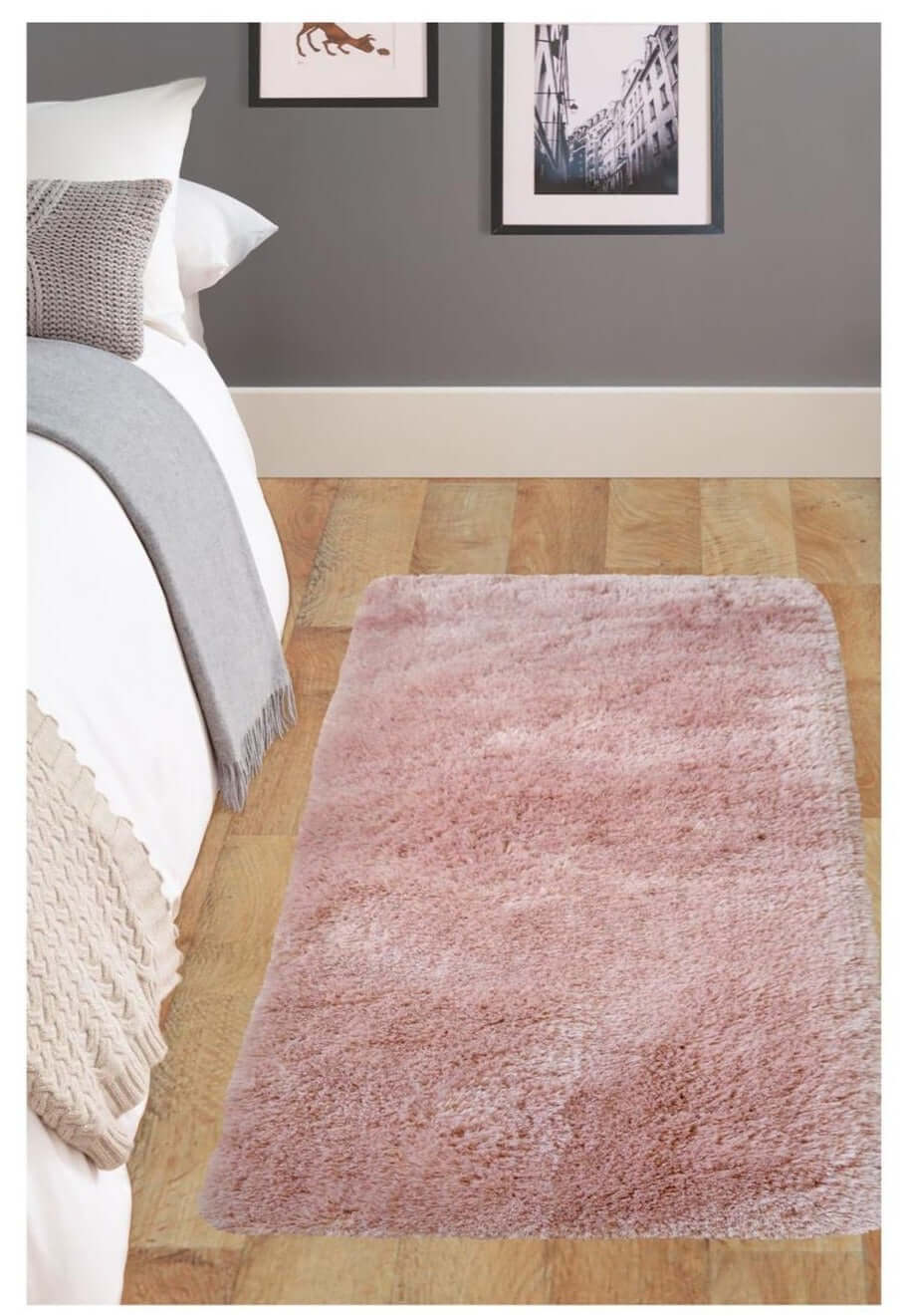 Soft Washable Pink Shaggy Rug