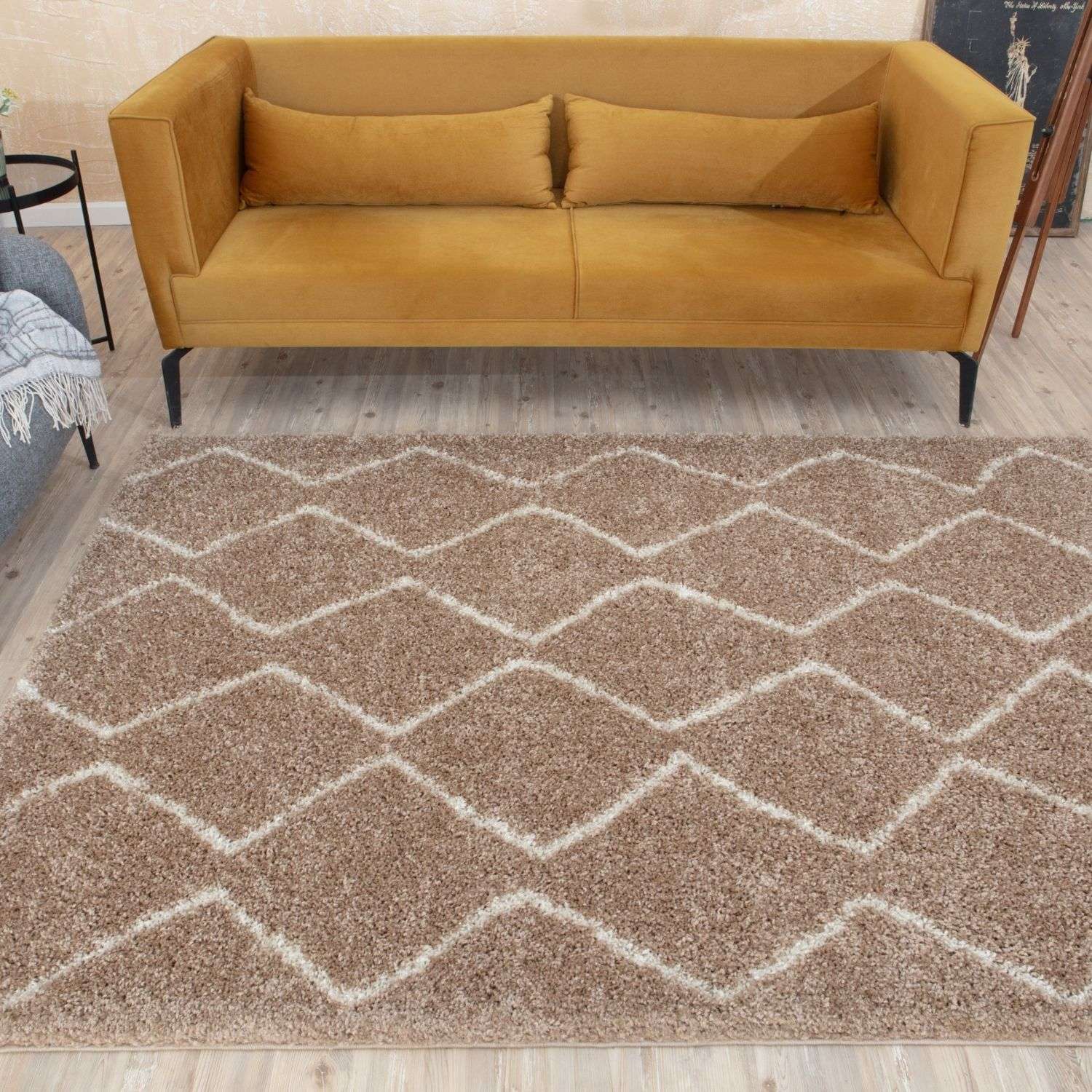 Moroccan Beige Shaggy Rug
