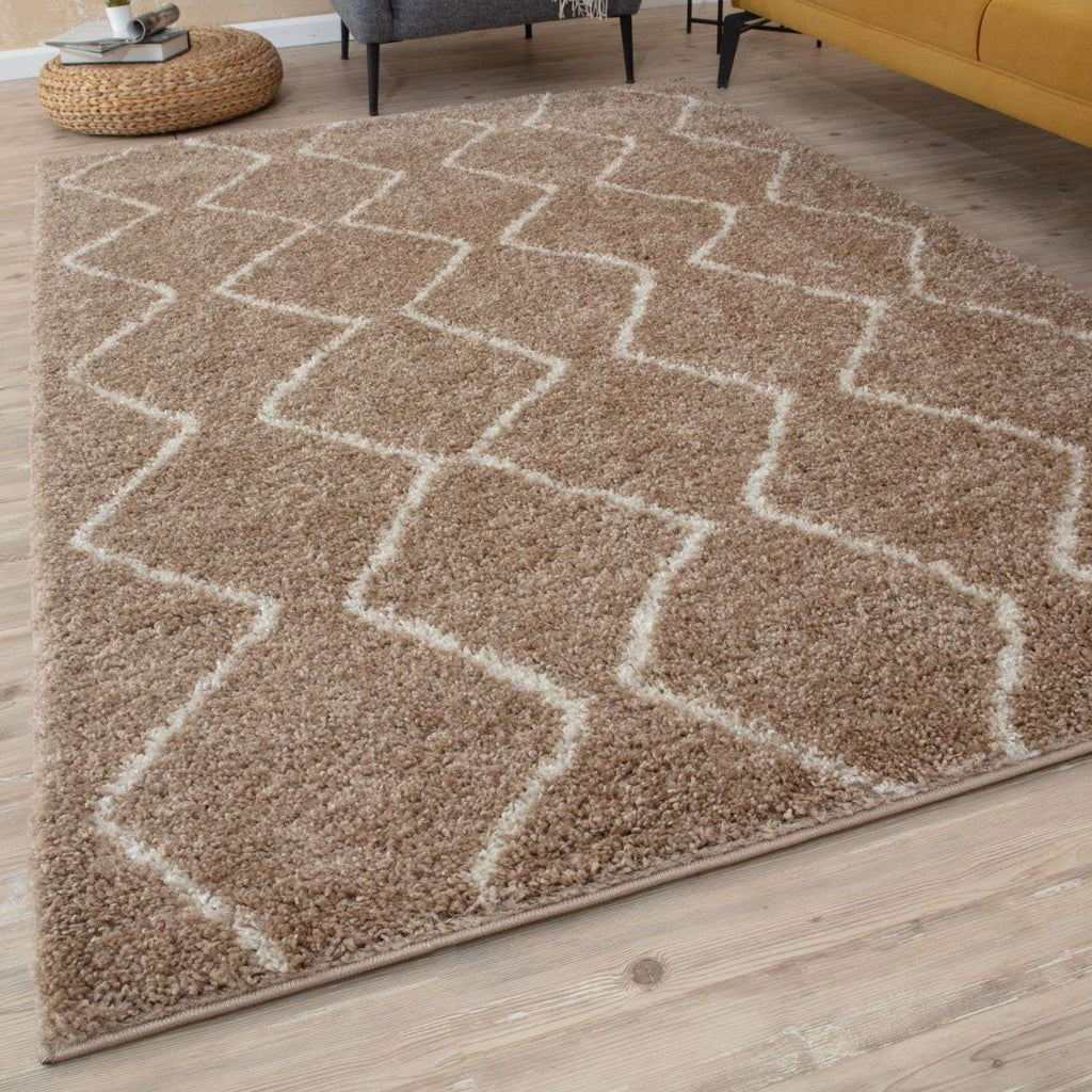 Moroccan Beige Shaggy Rug