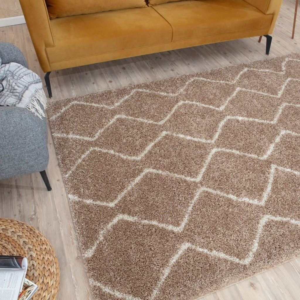 Moroccan Beige Shaggy Rug