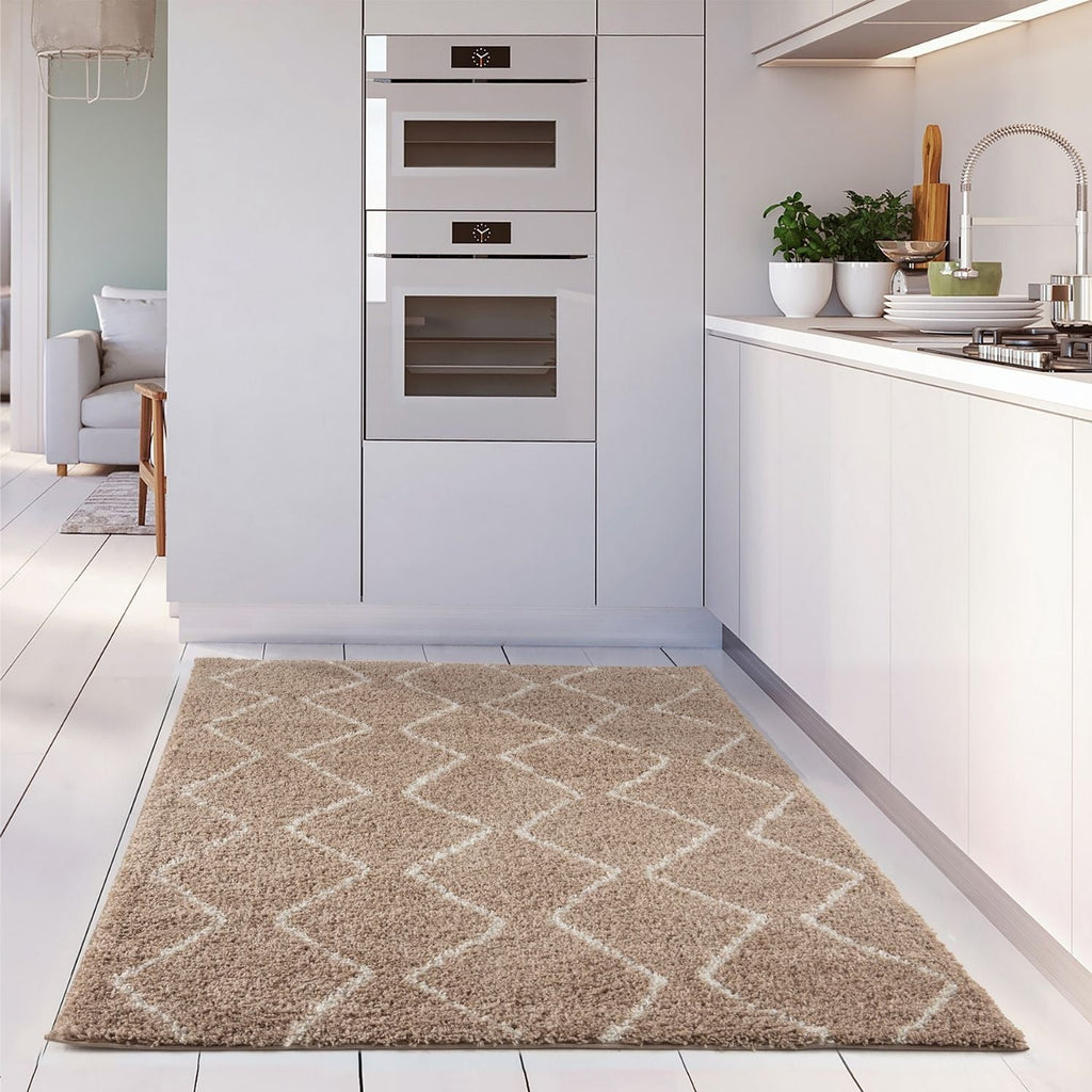 Moroccan Beige Shaggy Rug