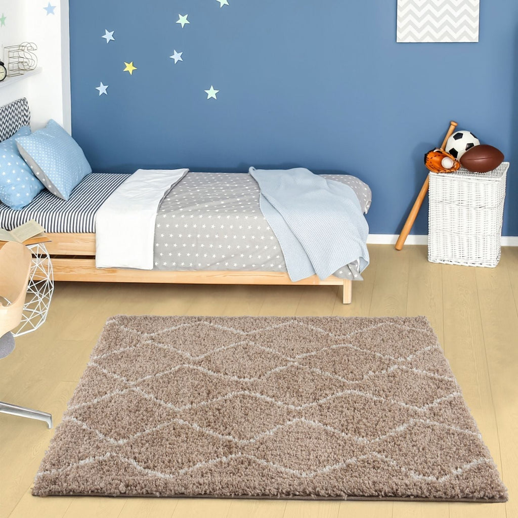 Moroccan Beige Shaggy Rug
