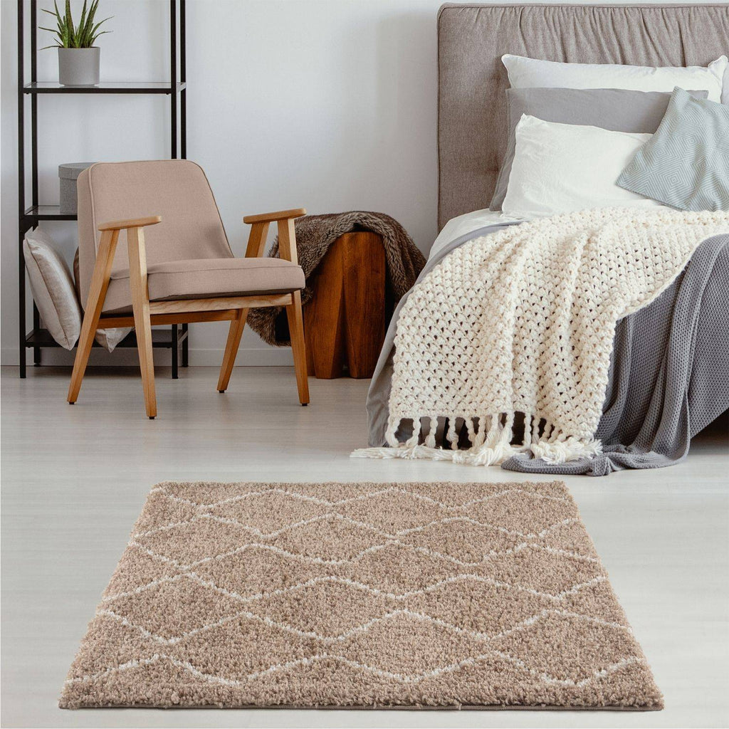 Moroccan Beige Shaggy Rug