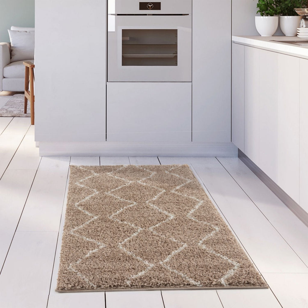 Moroccan Beige Shaggy Rug