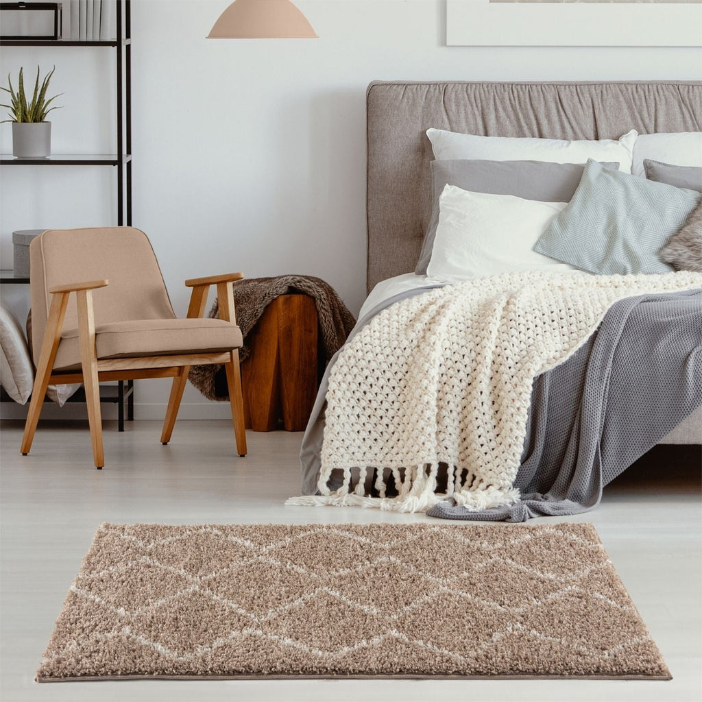 Moroccan Beige Shaggy Rug