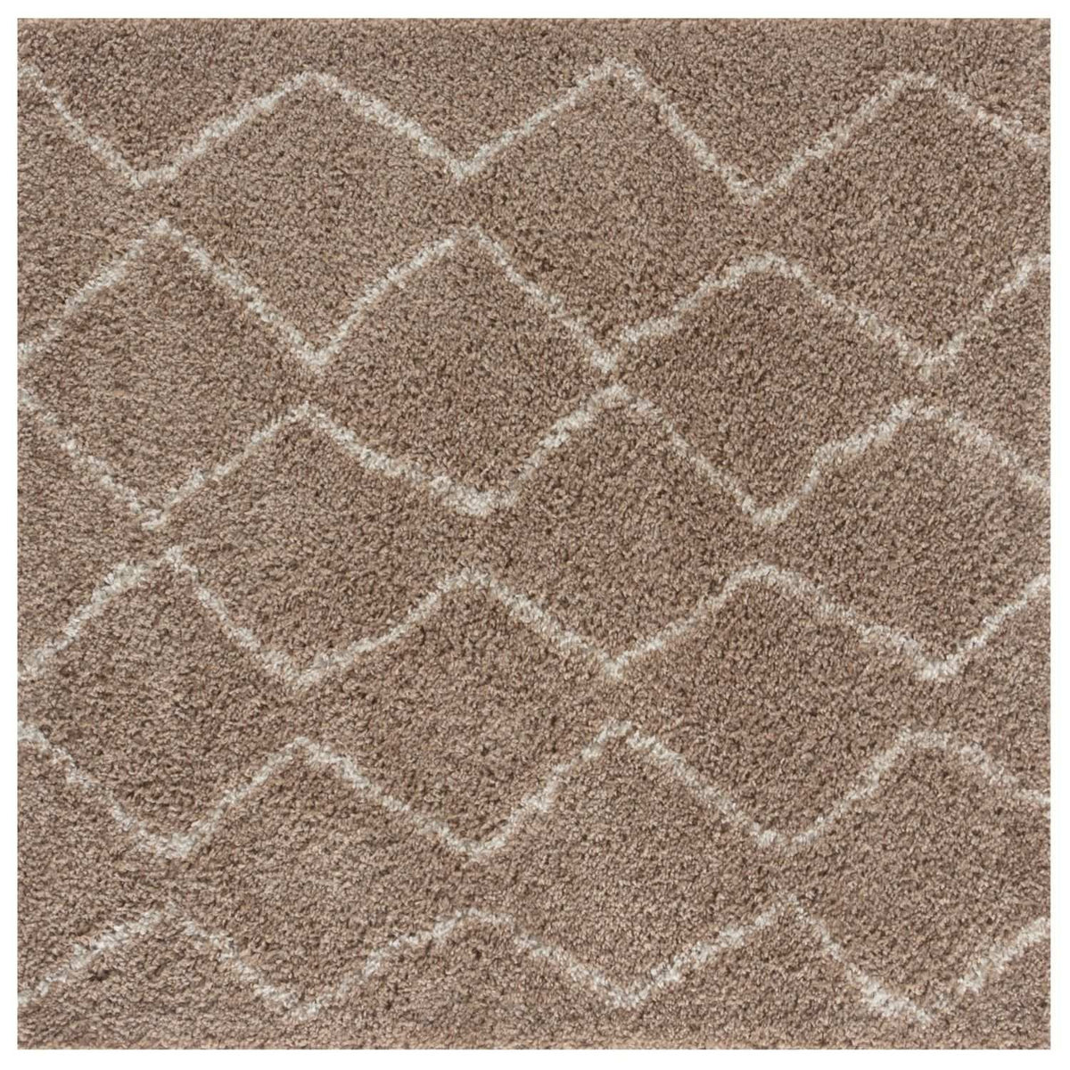 Moroccan Beige Shaggy Rug 120X120 cm