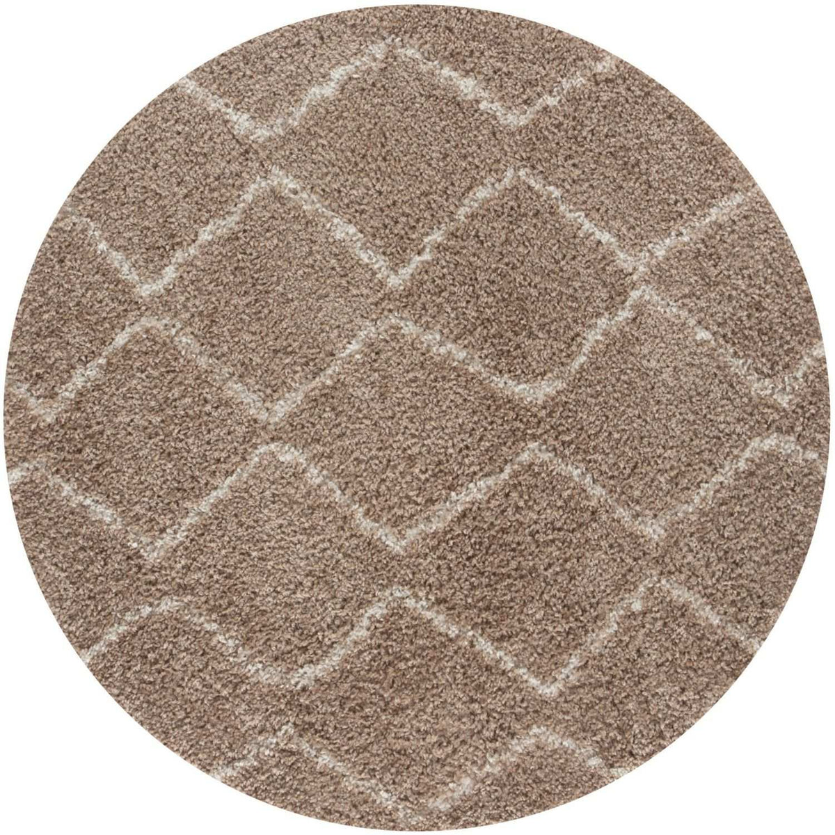 Moroccan Beige Shaggy Rug Ø 120 cm