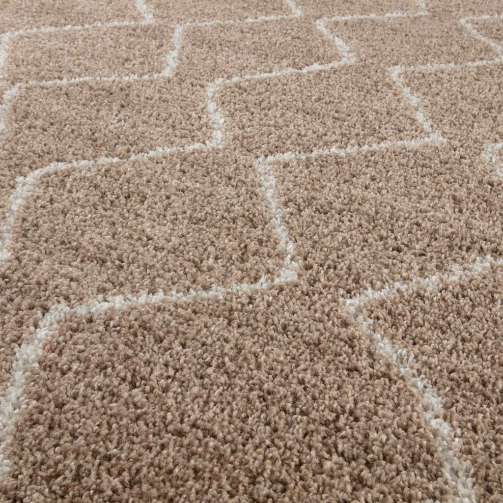 Moroccan Beige Shaggy Rug