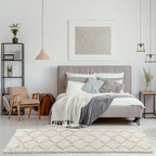 Moroccan Ivory Beige Shaggy Rug