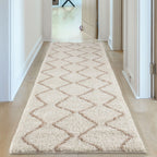Moroccan Ivory Beige Shaggy Rug