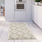 Moroccan Ivory Beige Shaggy Rug
