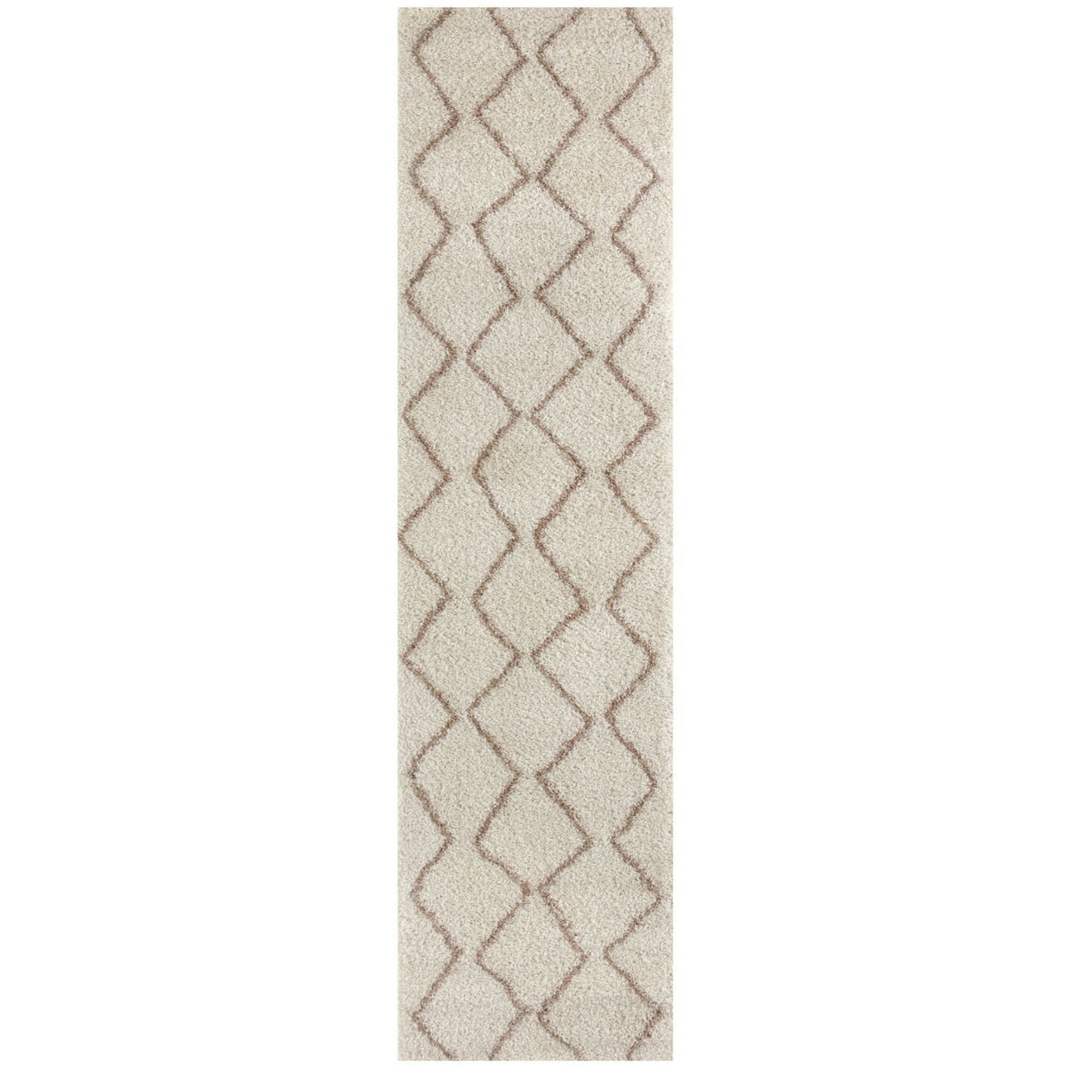 Moroccan Ivory Beige Shaggy Rug 80X300 cm