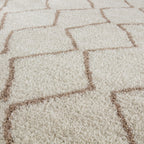 Moroccan Ivory Beige Shaggy Rug