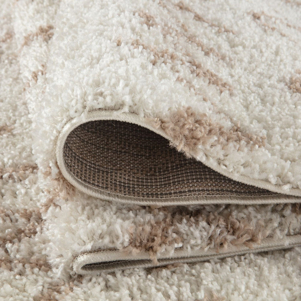 Moroccan Ivory Beige Shaggy Rug