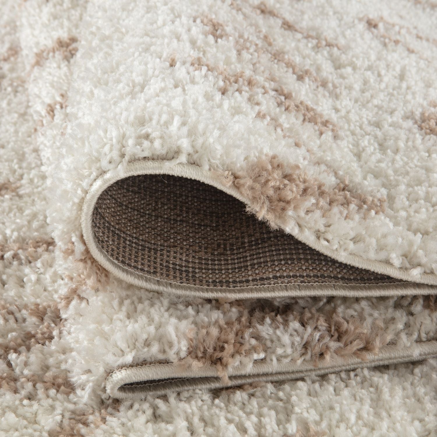 Moroccan Ivory Beige Shaggy Rug