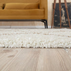 Moroccan Ivory Beige Shaggy Rug