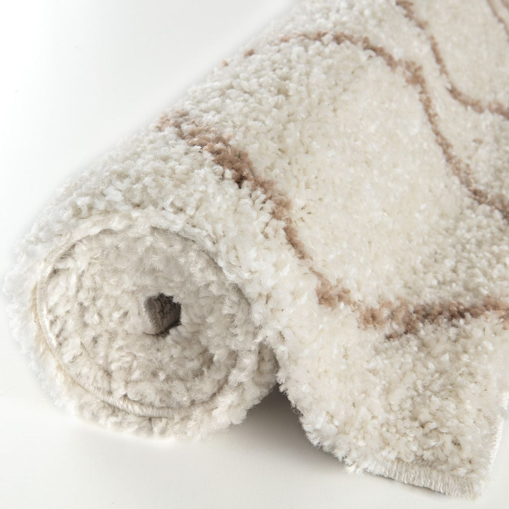 Moroccan Ivory Beige Shaggy Rug