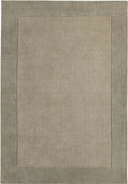 Bordered Taupe Wool Rug