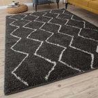 Moroccan Dark Grey Shaggy Rug