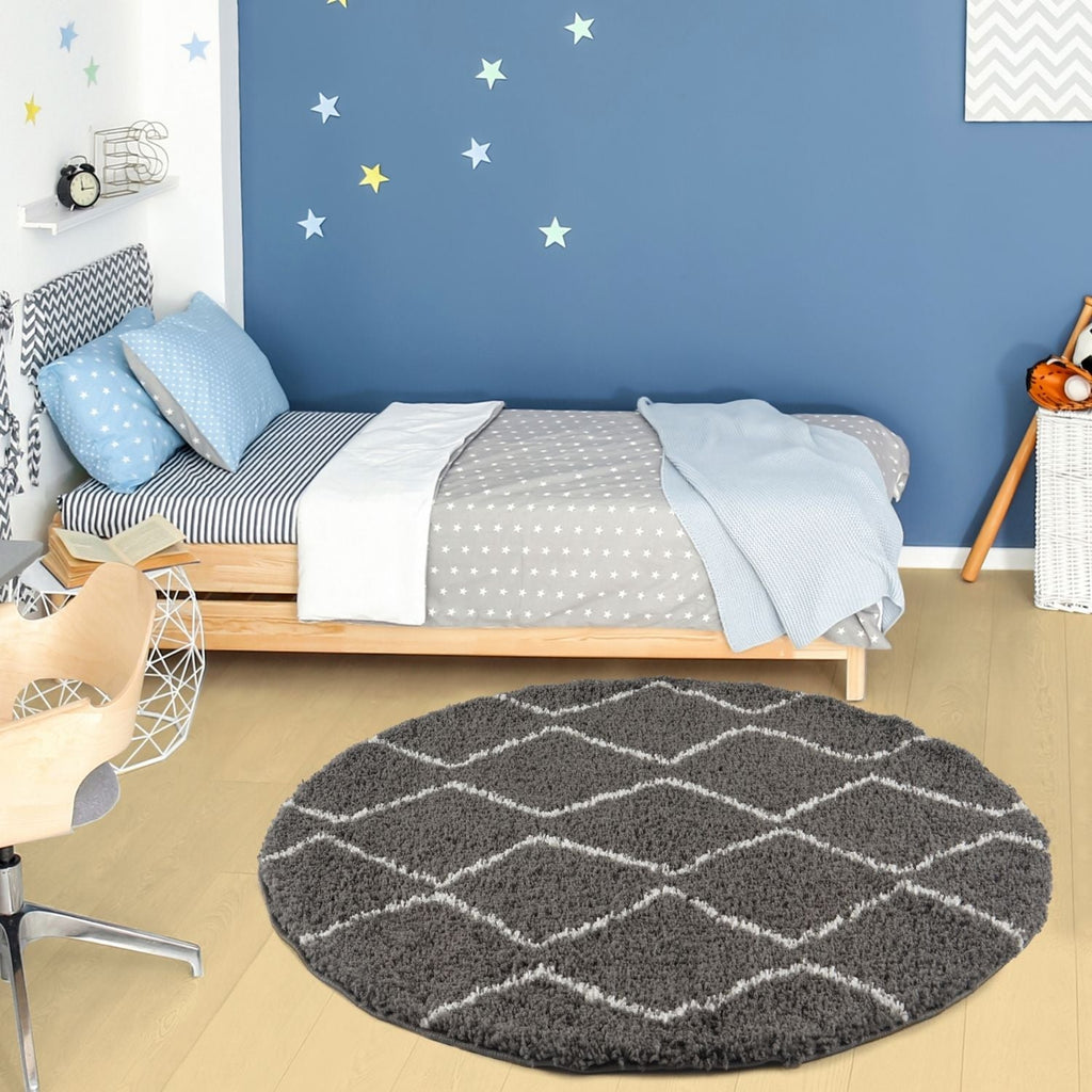 Moroccan Dark Grey Shaggy Rug