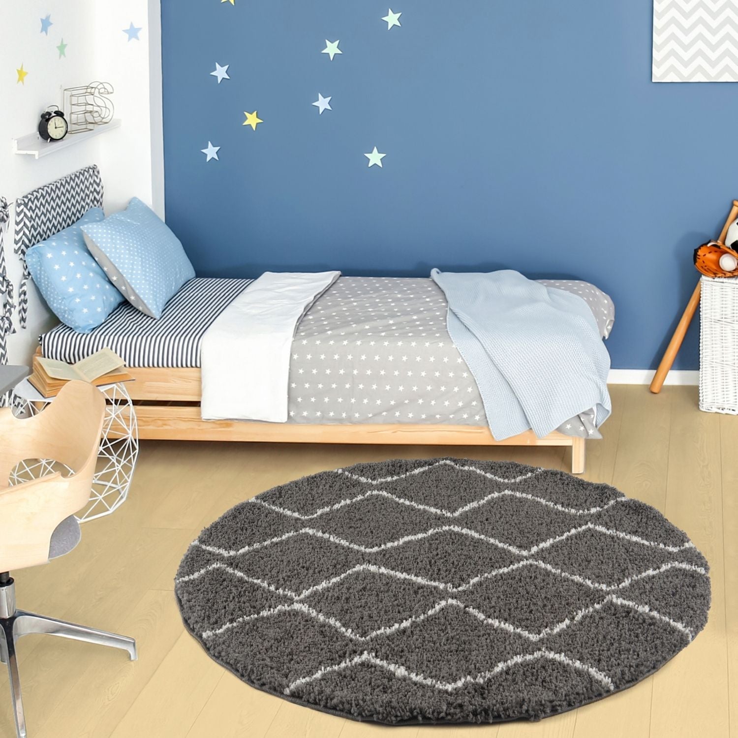 Moroccan Dark Grey Shaggy Rug