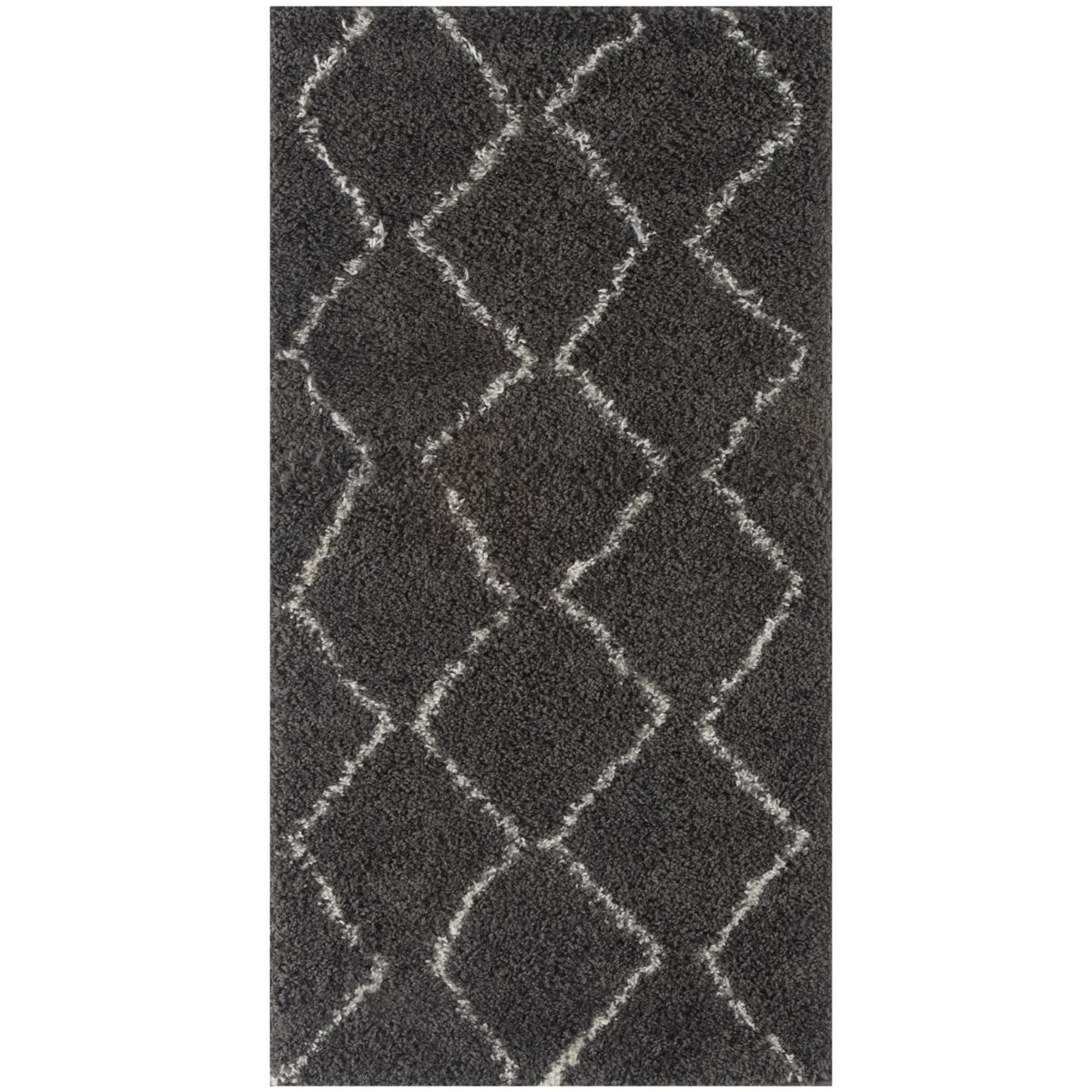 Moroccan Dark Grey Shaggy Rug 80X150 cm