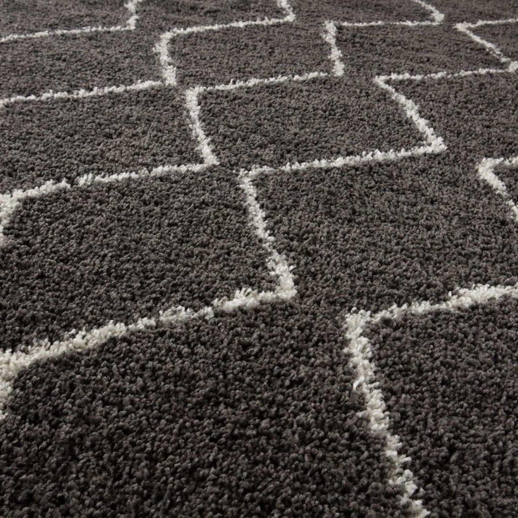 Moroccan Dark Grey Shaggy Rug