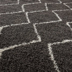 Moroccan Dark Grey Shaggy Rug