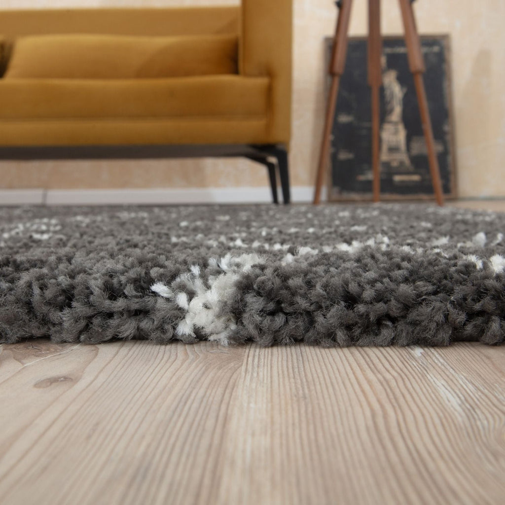 Moroccan Dark Grey Shaggy Rug