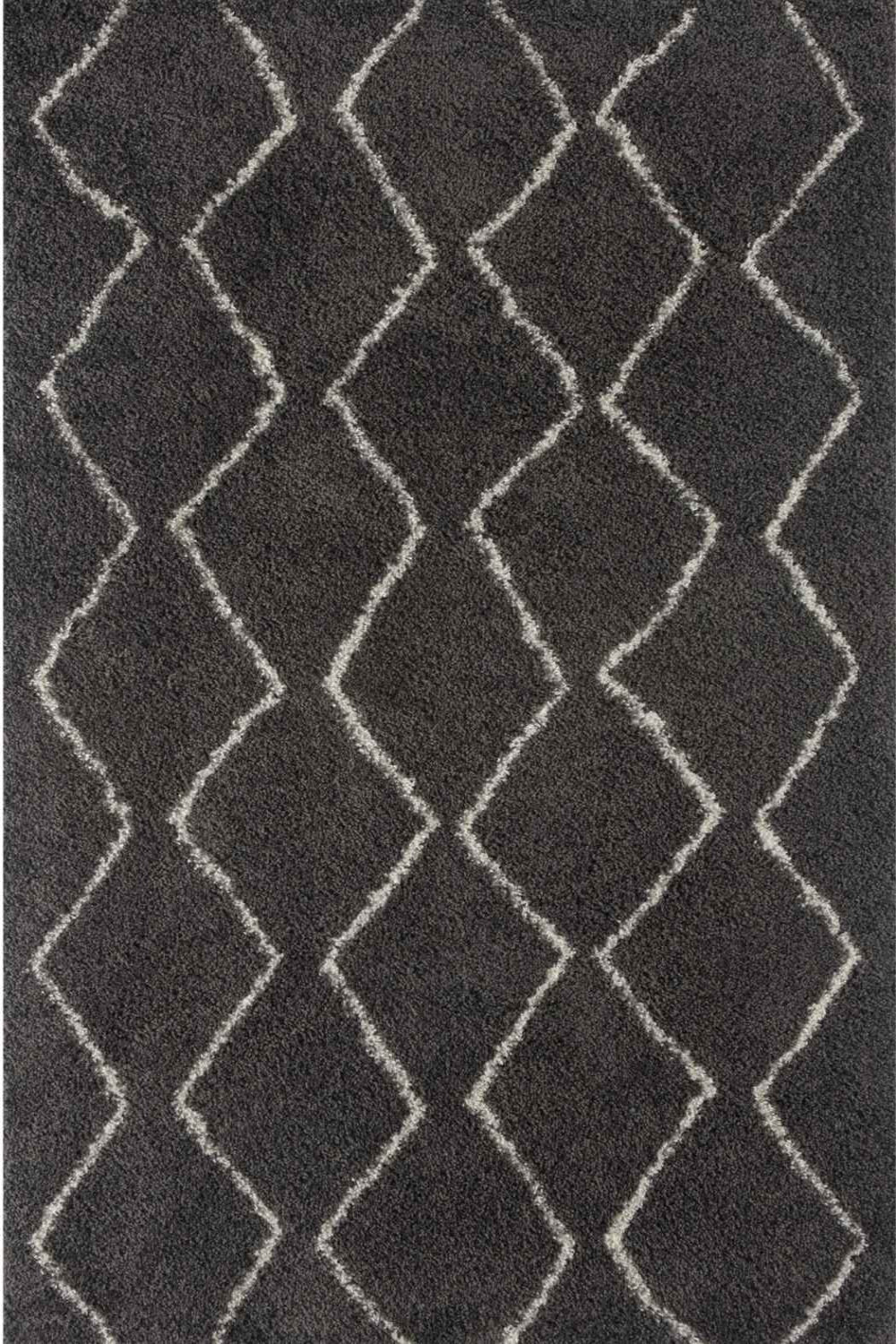 Moroccan Dark Grey Shaggy Rug 240X340 cm