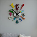 Multi Colour Funky Numbers Wall Clock