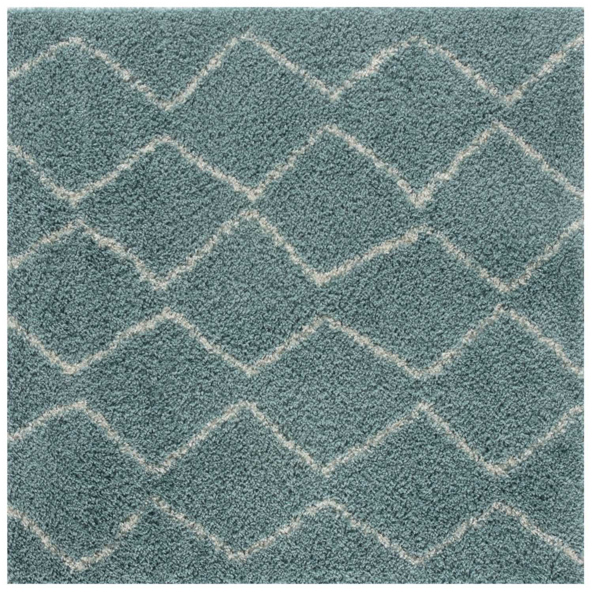Moroccan Duck Egg Blue Shaggy Rug 120X120 cm