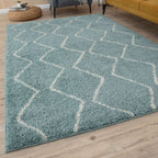 Moroccan Duck Egg Blue Shaggy Rug