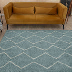 Moroccan Duck Egg Blue Shaggy Rug