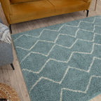 Moroccan Duck Egg Blue Shaggy Rug