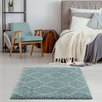 Moroccan Duck Egg Blue Shaggy Rug