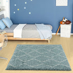Moroccan Duck Egg Blue Shaggy Rug