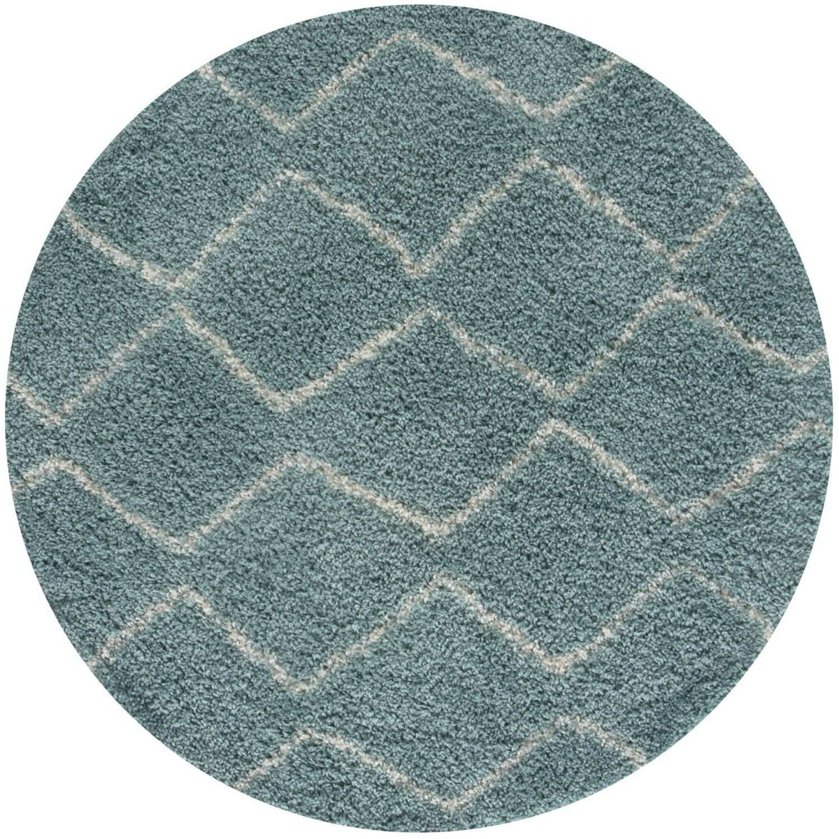 Moroccan Duck Egg Blue Shaggy Rug Ø 120 cm