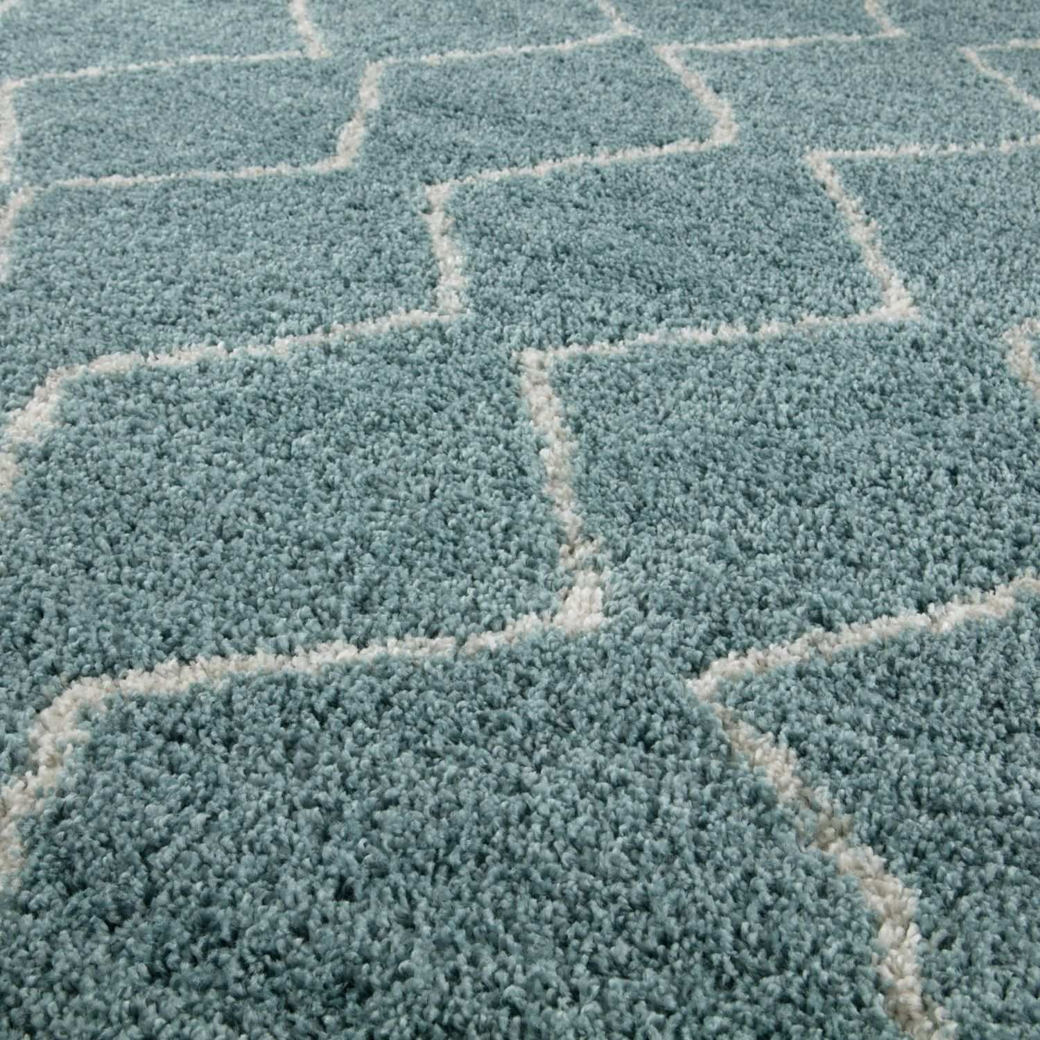 Moroccan Duck Egg Blue Shaggy Rug