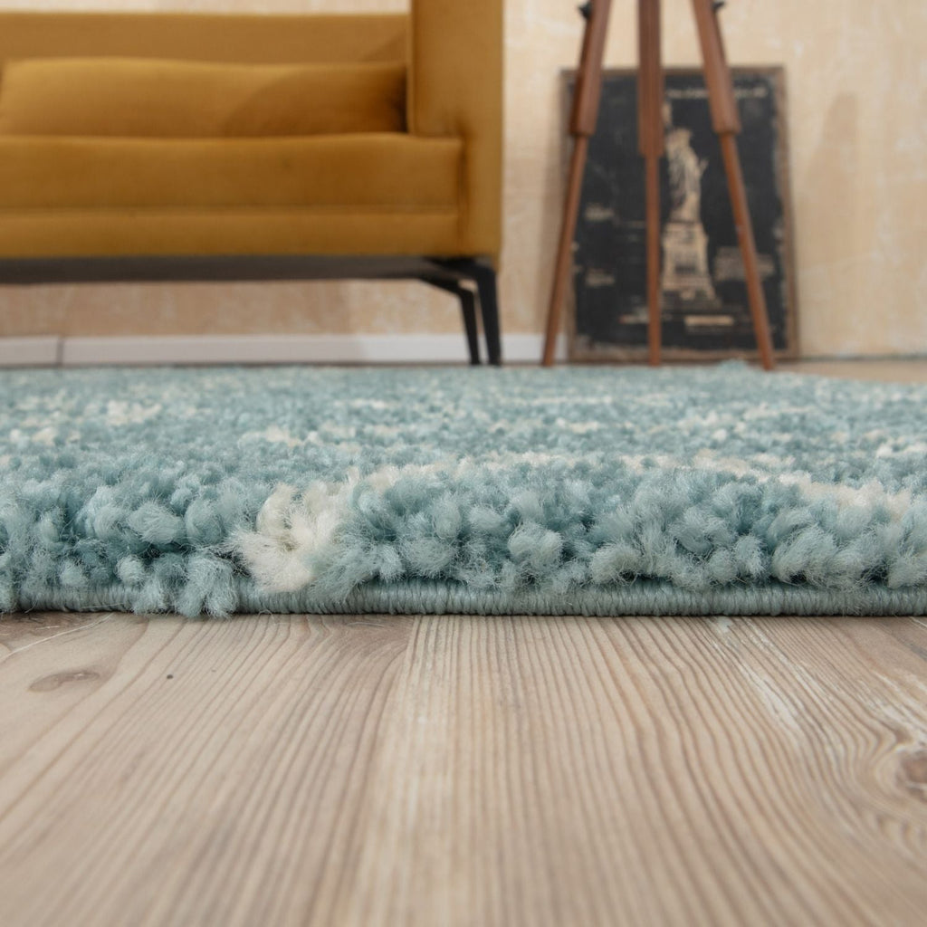 Moroccan Duck Egg Blue Shaggy Rug