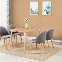 Halo Dining Set, a Table and Chairs Set of 4, Oak/Grey